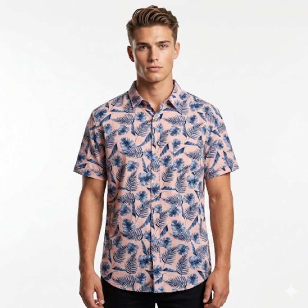 Rails Men’s Carson Palm Print Vacation Shirt XL